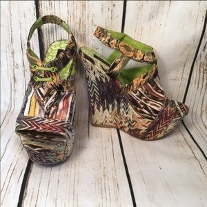 DollHouse Wild Colorful Wedge Shoes
